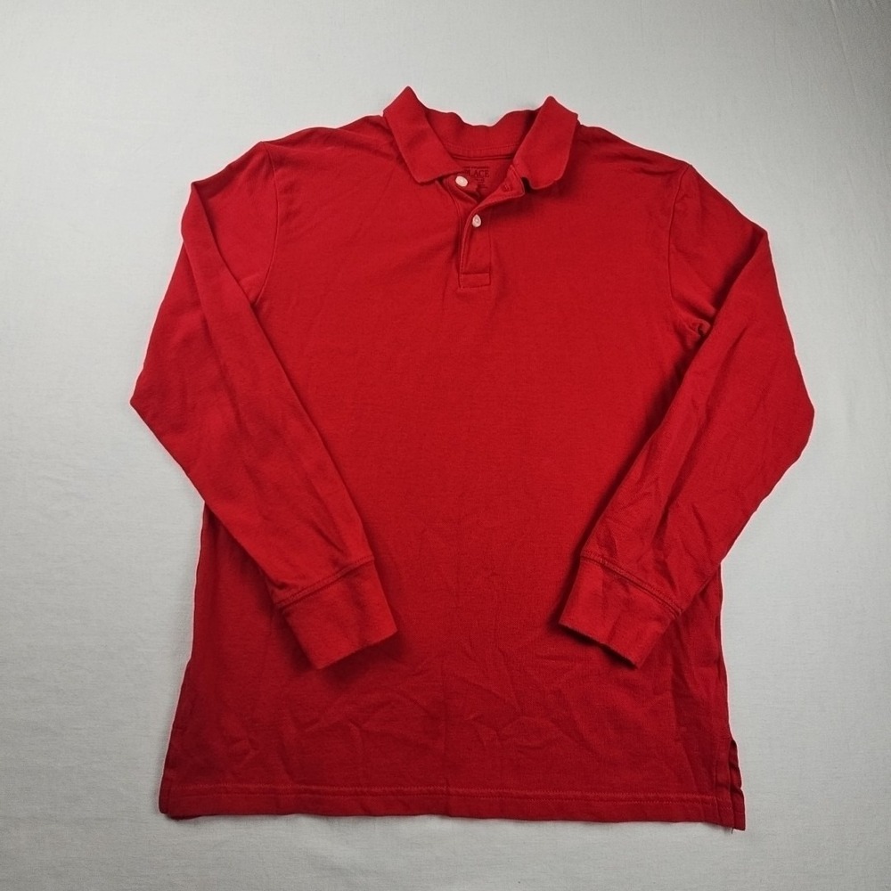 Children's Place Polo Shirt‎ Boys XXL Red 100% Cotton Long Sleeve Performance